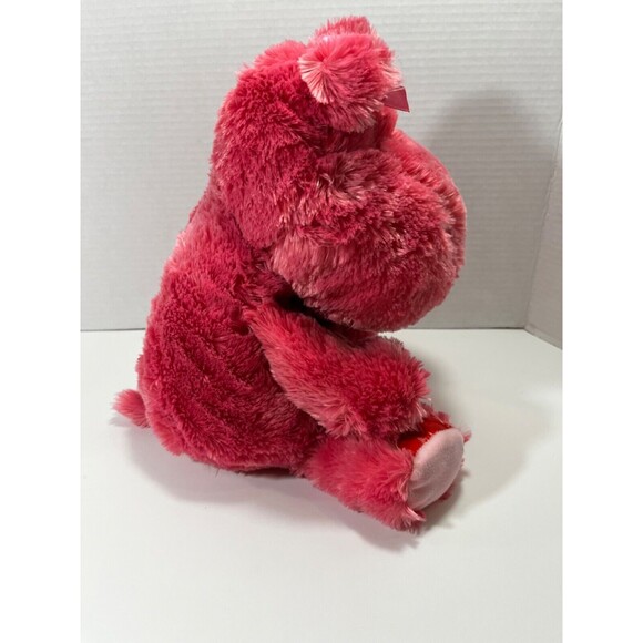 Hallmark Pink Hippo Plush Hippopotamus Valentines Talks Moves Ears 14” - Picture 5 of 11